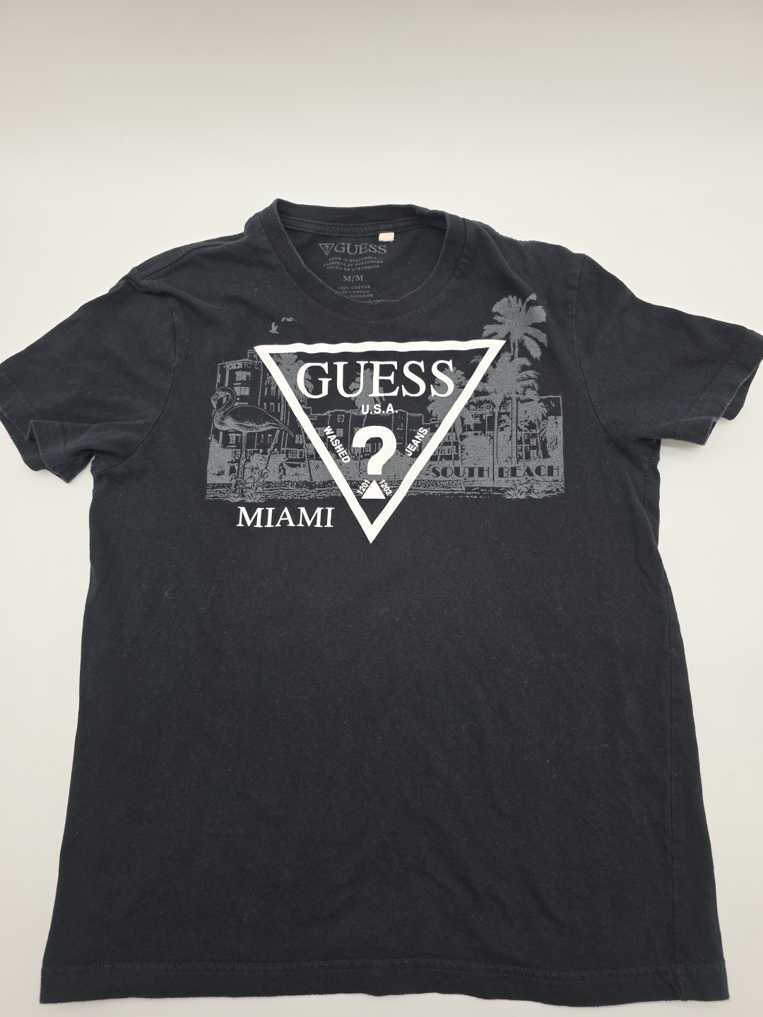 Guess By Guess T-shirt Men M Black Graphic Print 100% Cotton.#42922