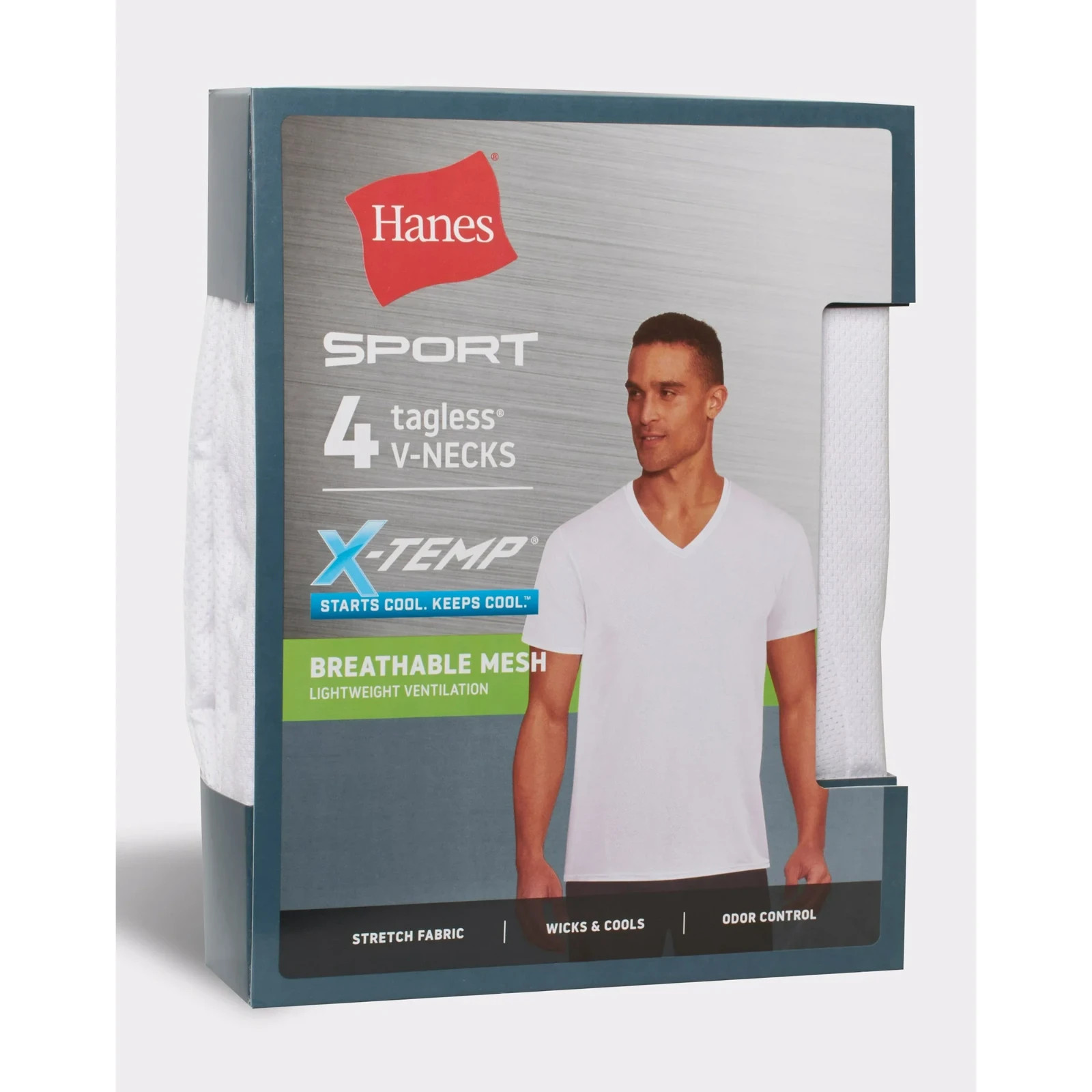 Hanes® Ultimate®Men&rsquo;s 4-Pack X-Temp Mesh V-neck Tee « SPORT-TAGLESS®-KEEPS-COOL »