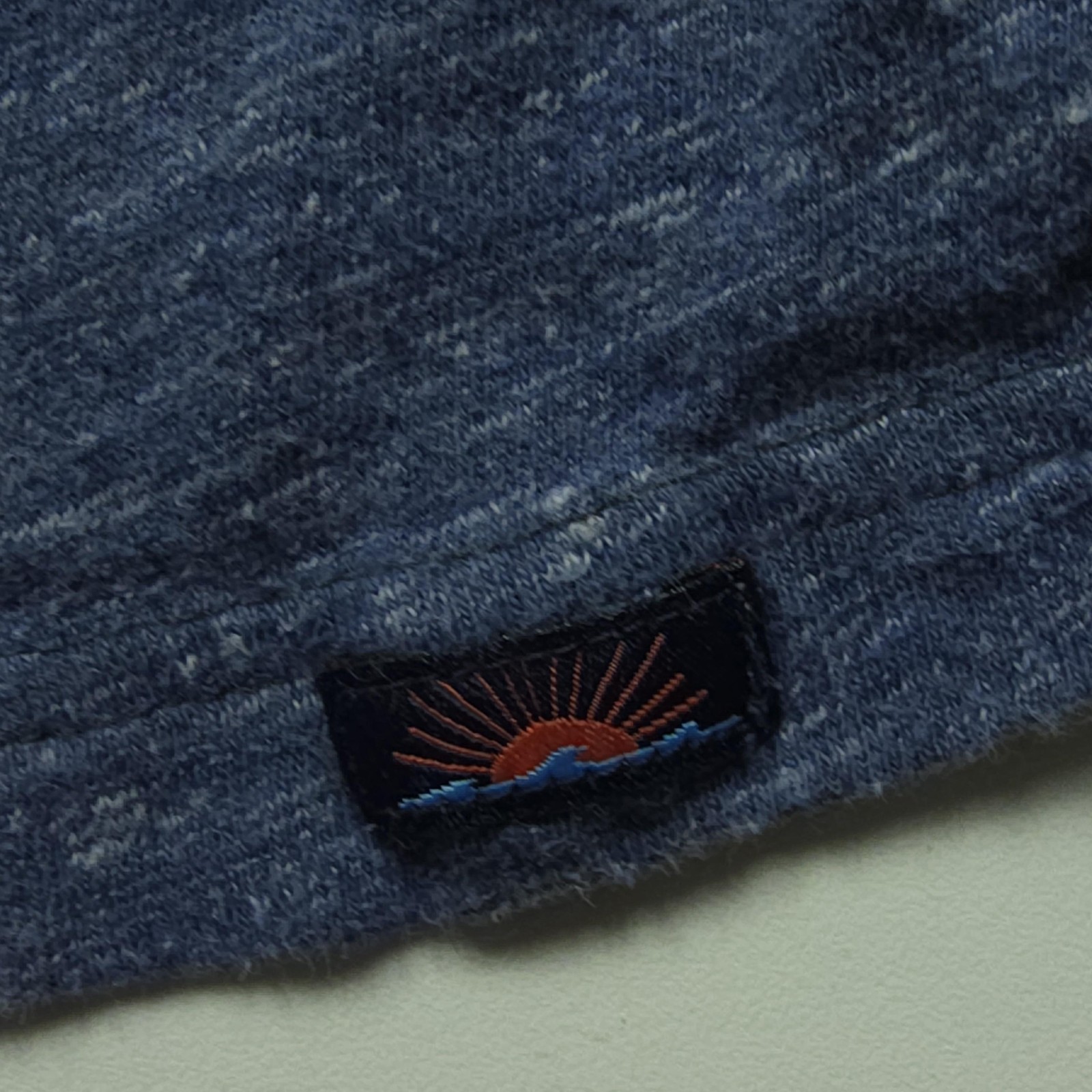 Faherty Brand Men Shirt XL Blue Speck Basic Henley Long Sleeve Tee Cotton Casual