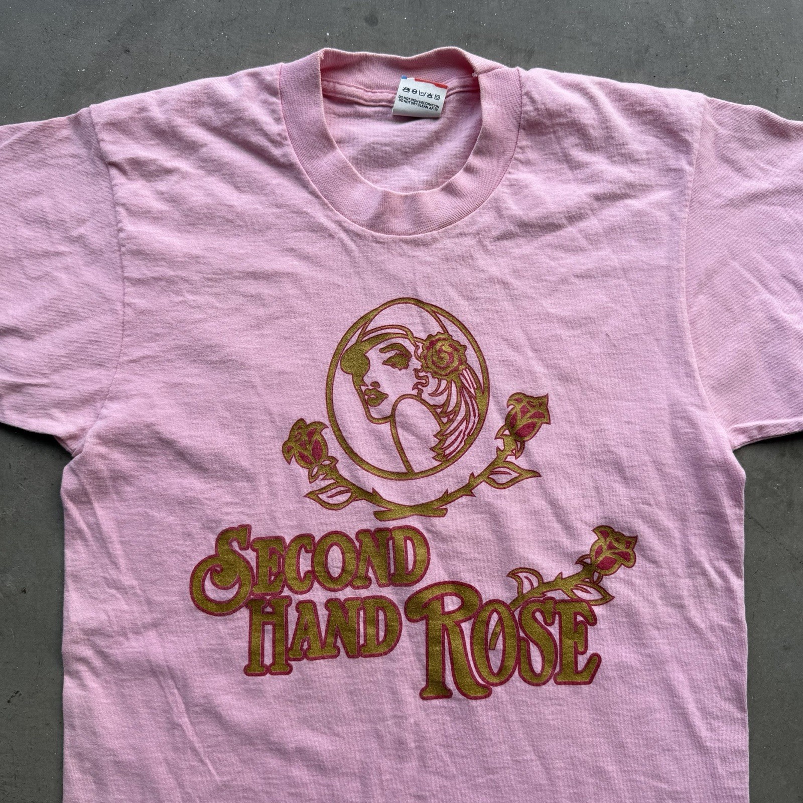 Vintage 90s Fruit Loom Second Hand Rose Mens M Shirt Pink USA Single Stitch