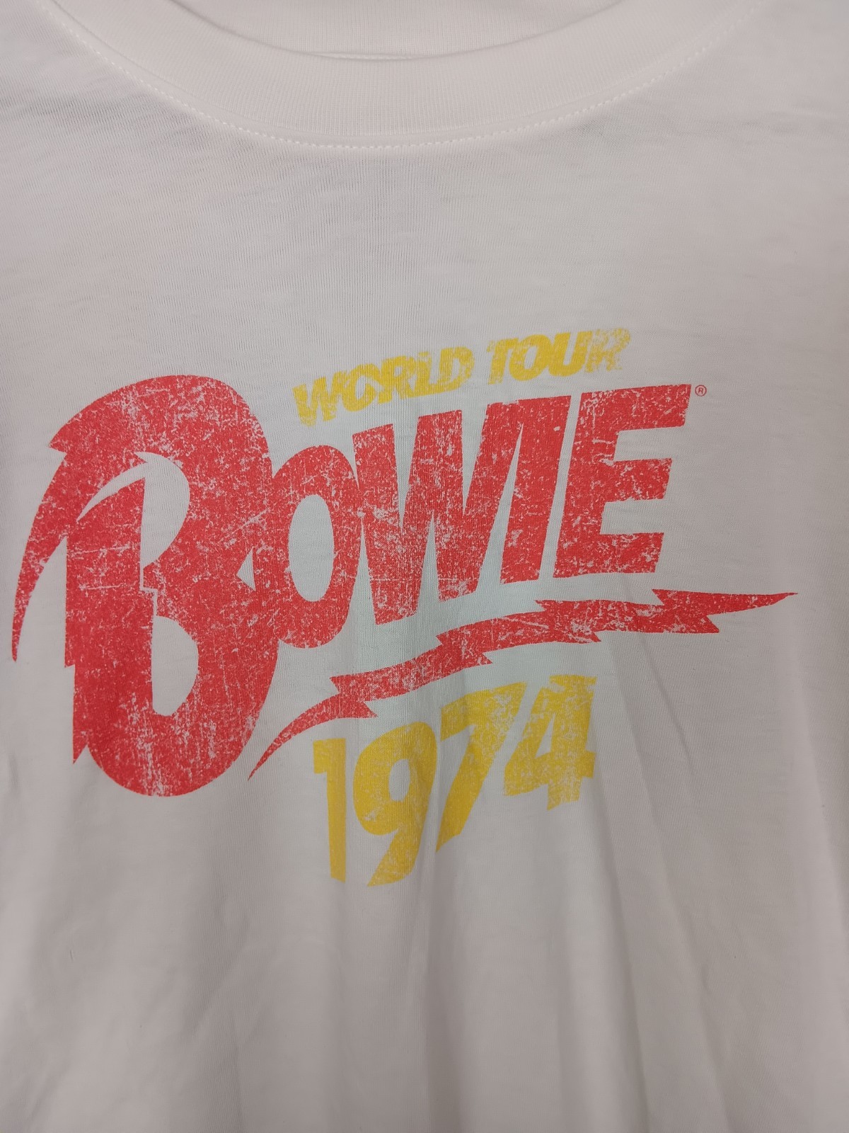 The Vinyl Icons David Bowie 1974 World Tour White Graphic Tee Shirt XL