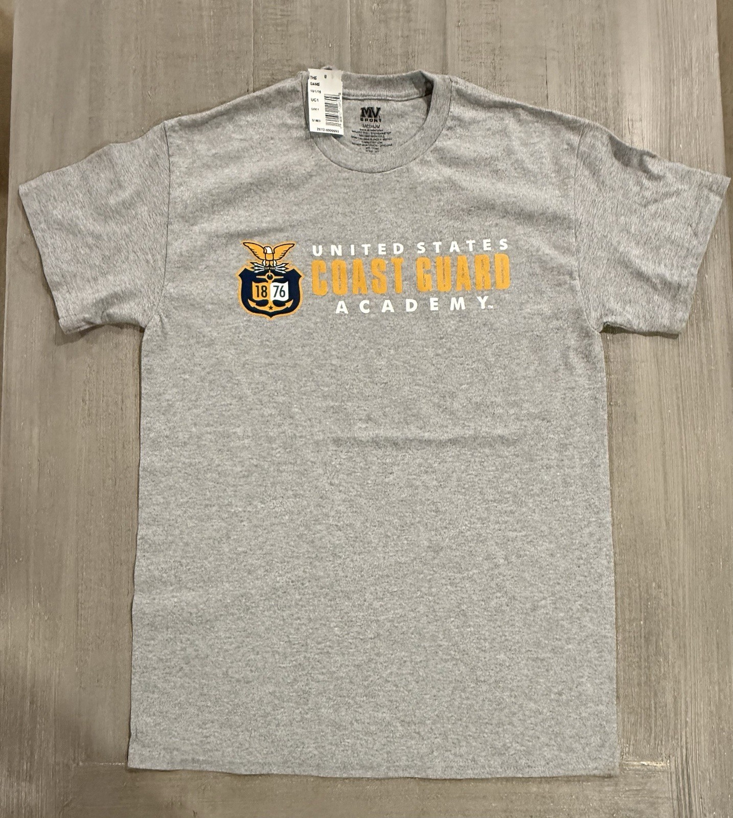 USCG U.S. Coast Guard Academy 1886 Ash Gray T-Shirt – Size M – NEW WITH TAGS
