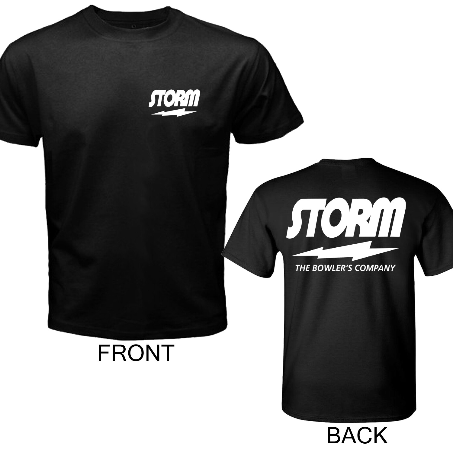 Storm Bowling Bowlers Men&rsquo;s Black T-Shirt Size S to 5XL
