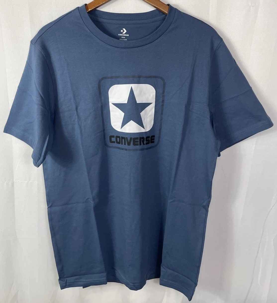 Converse Men&rsquo;s Lot of 3 Logo Crew Tees in Black, White & Blue Pick Your Size NWT