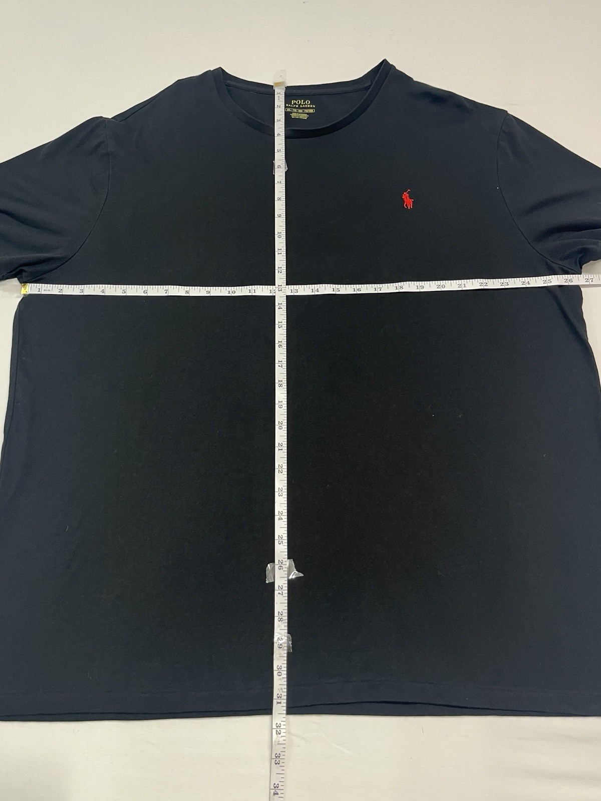 Ralph Lauren Black Tee with Red Pony logo Men’s 2XL cotton casual Travel 1559
