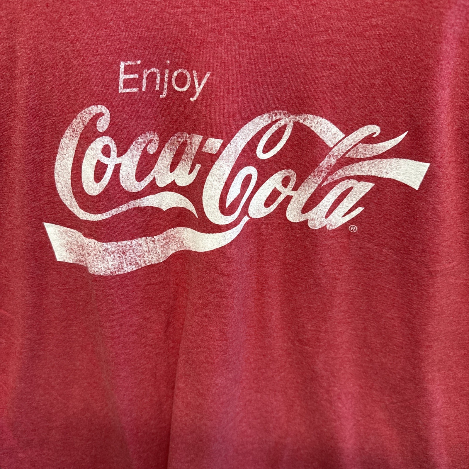Coca-Cola Graphic Tee Heather Red XXL Cotton Blend Unisex Logo Retro
