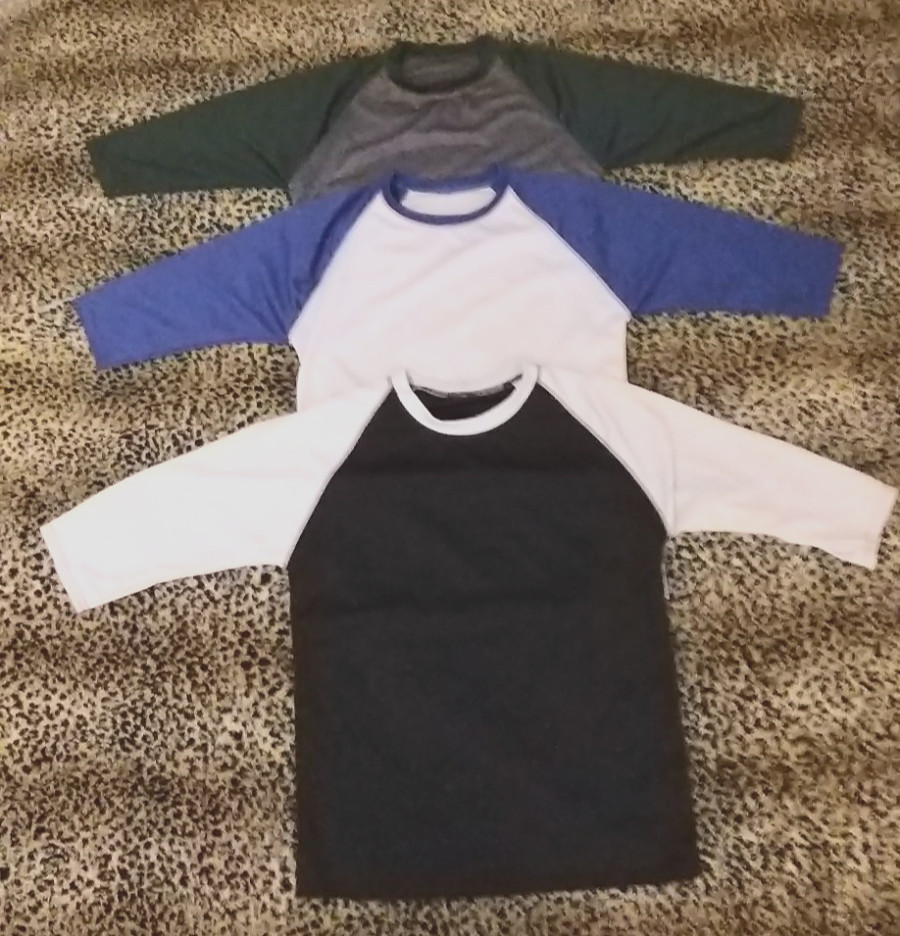 3 Packs Men&rsquo;s 3/4 Sleeve Crew Neck Raglan Jersey Baseball Tee Shirts Size Medium