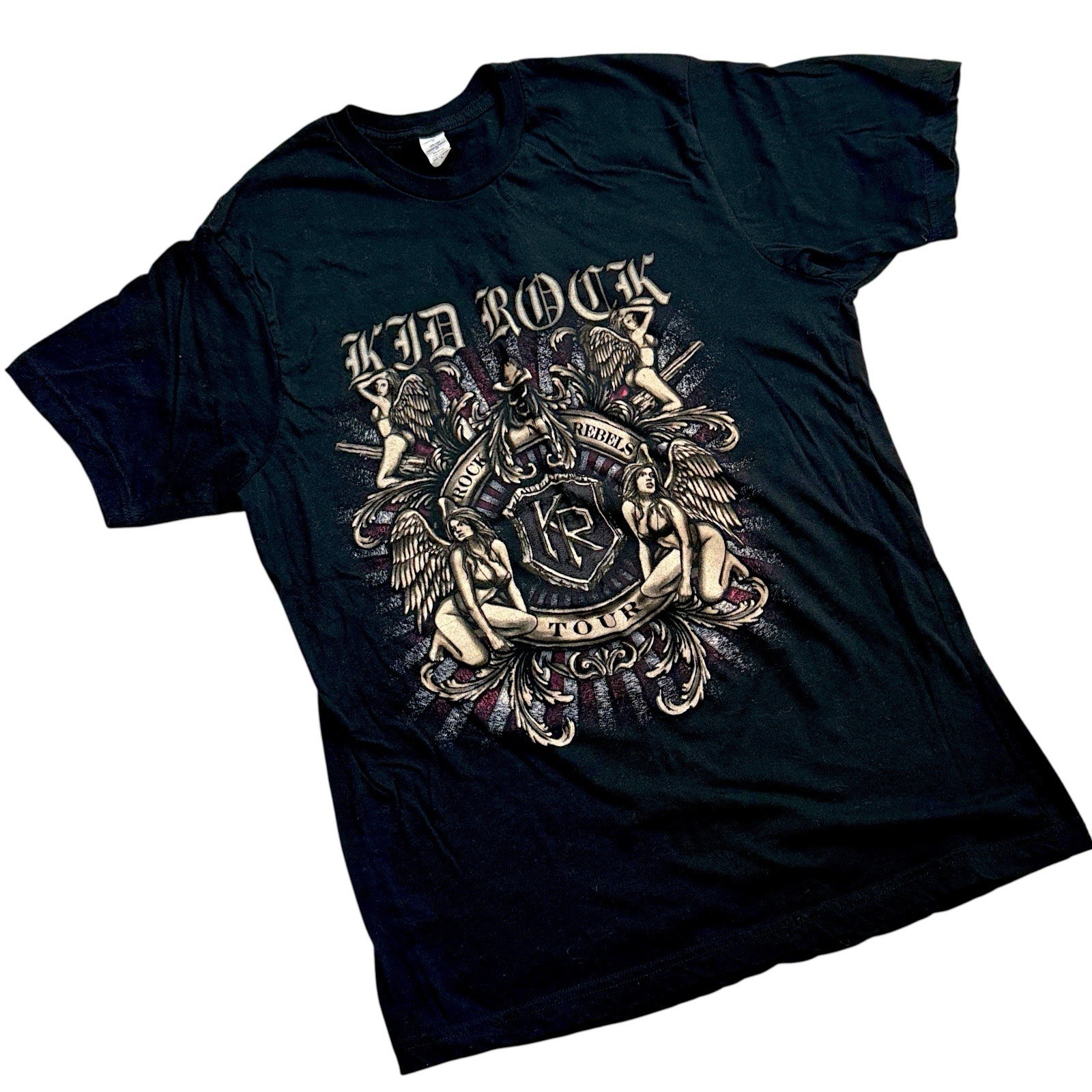 Kid Rock Rock N Rebels Tour 2009 Double Sided Graphic Band T Shirt Men’s XL