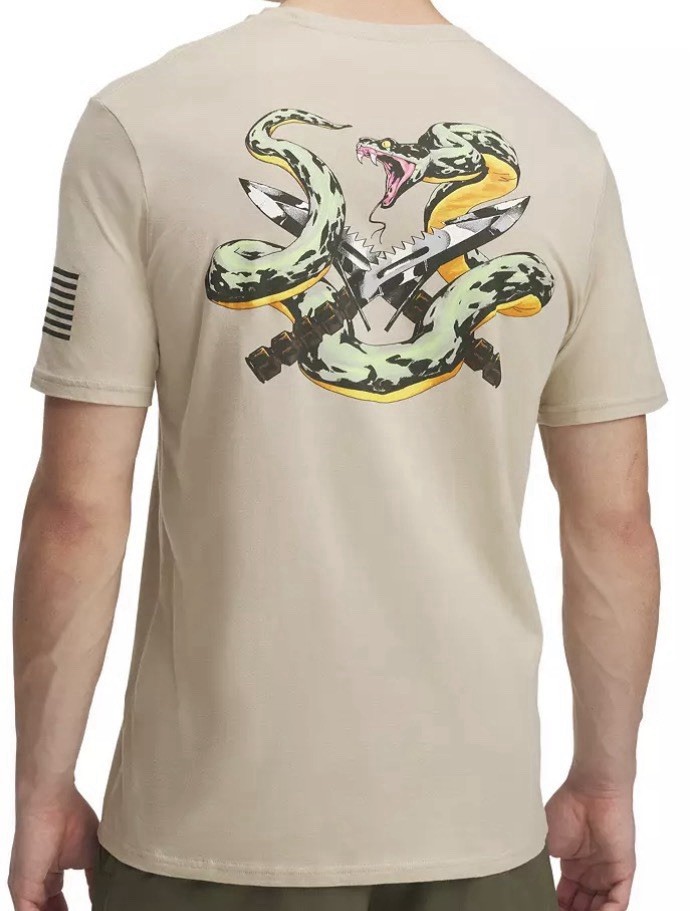 NEW Under Armour Men&rsquo;s Freedom Snake Knife Cotton Desert Sand T-Shirt 2XL