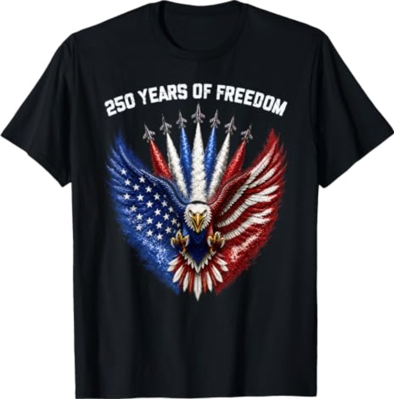 250 Years 1776 2026 American Flag Patriotic Jets Anniversary T-Shirt