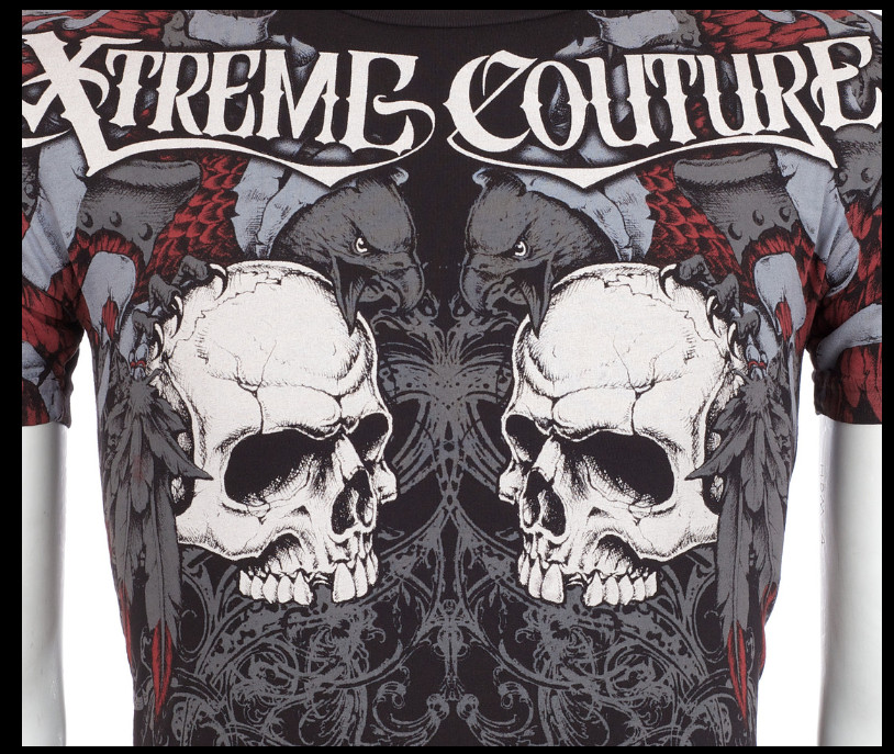 XTREME COUTURE by AFFLICTION Black REDEMPTION Short Sleeve Slim Fit T-shirt NWT