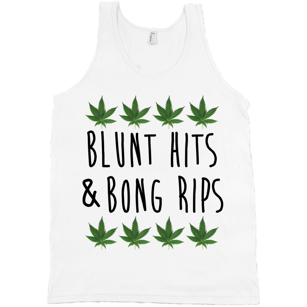 Blunt Hits and Bong Rips Bella + Canvas Tank Top Shirt Marijuana Weed 420 NEW