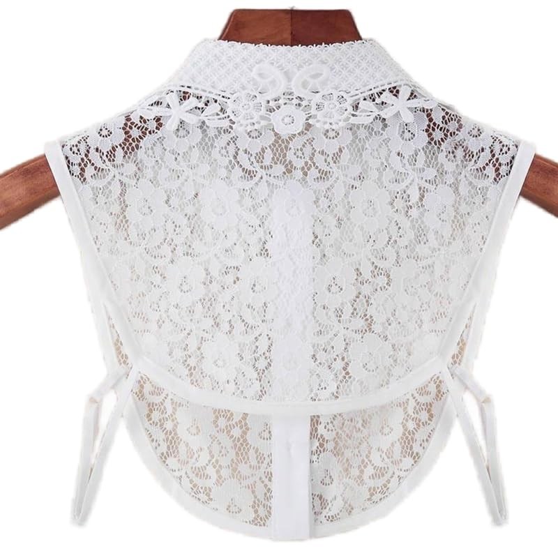 BEoneBEwin Fake Collar Detachable Dickey Collar, White Lace Collars Half Shir…