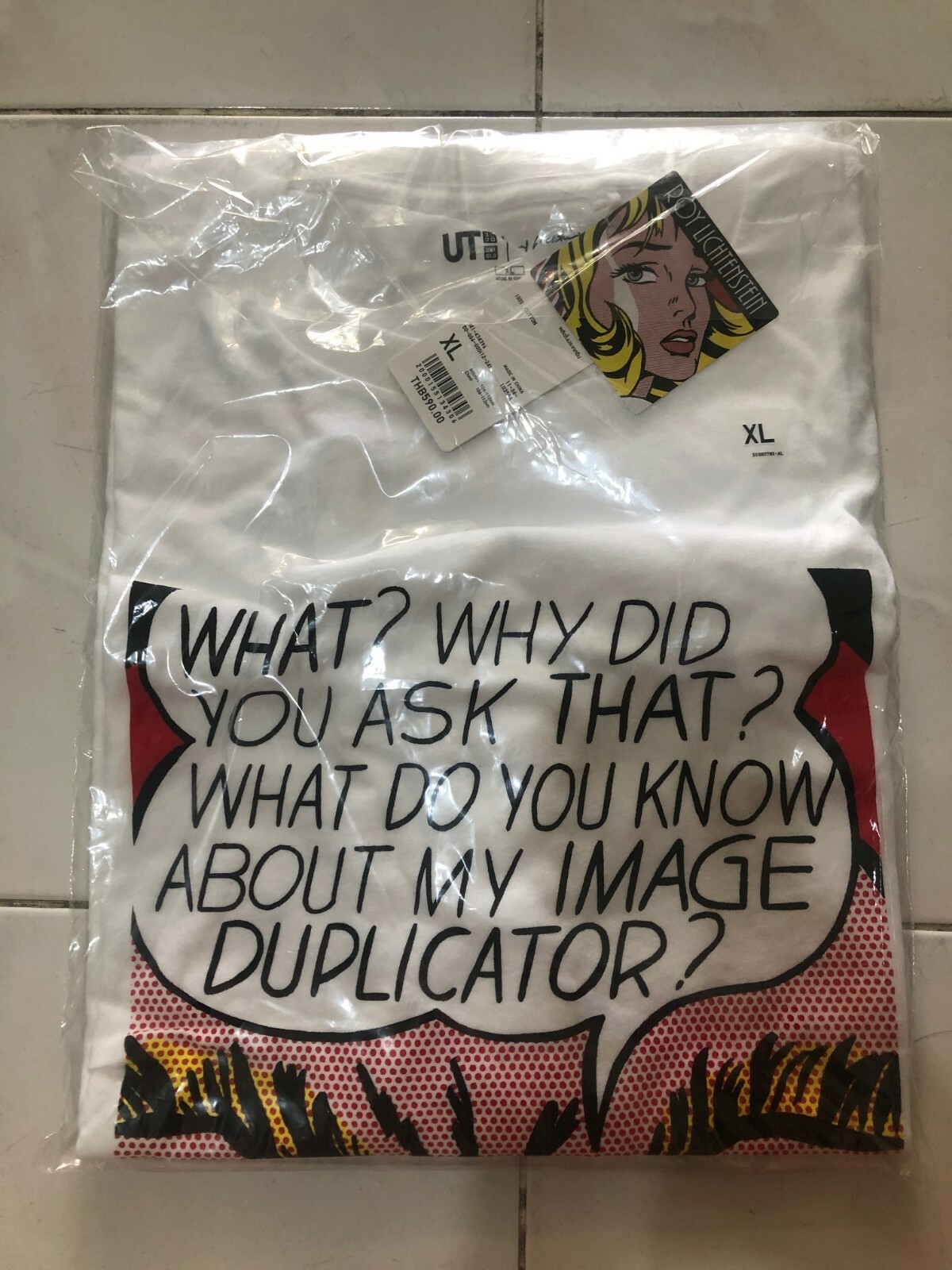 UNIQLO x Roy Lichtenstein UT T-SHIRT white XL Extra Large new with tags