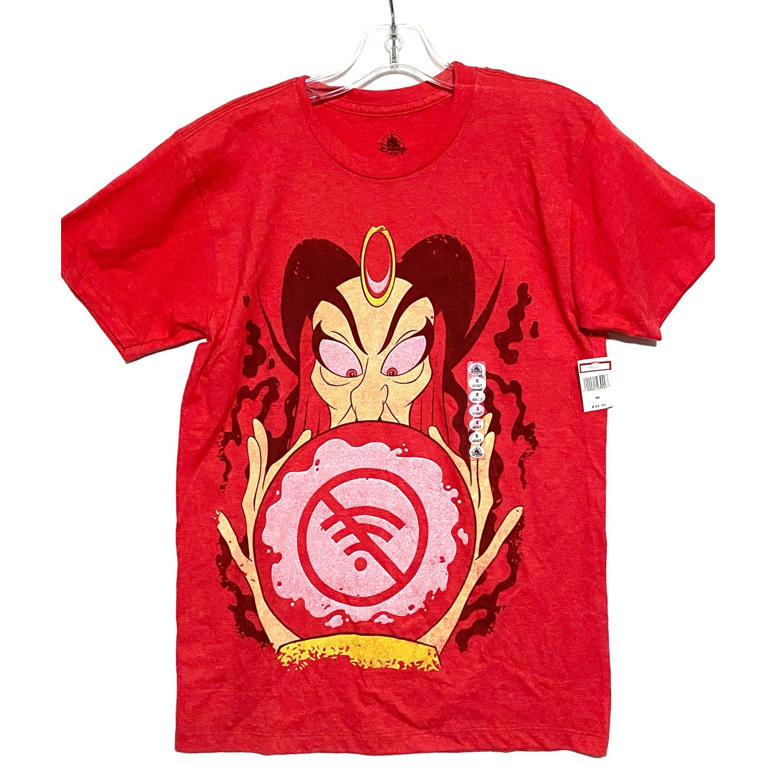 Disney Parks Aladdin Jafar No Wifi Red T Shirt Mens Small NWT Nostalgia 90s Y2K