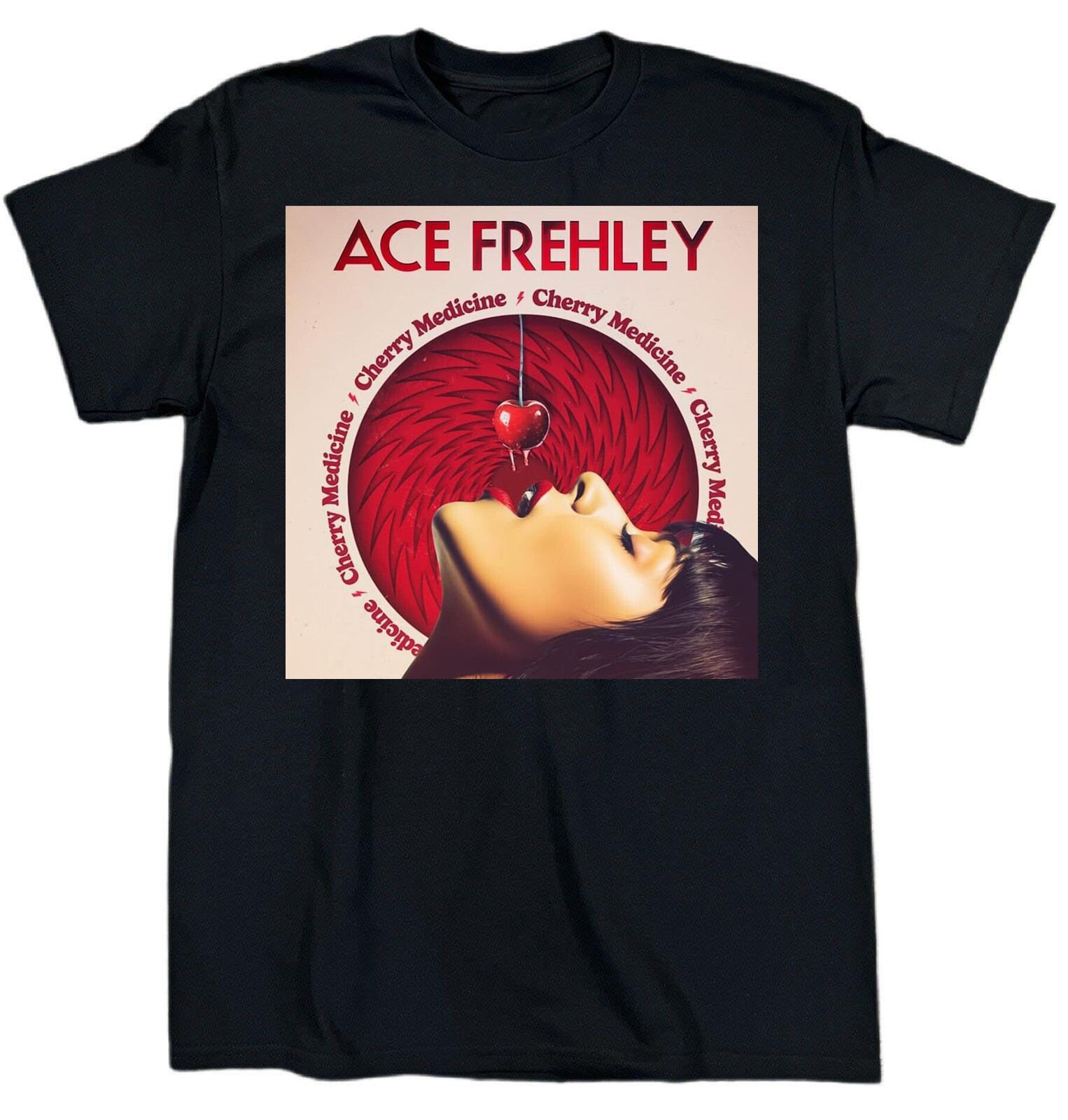 Vtg Ace Frehley Cherry Medicine Cotton Black All Size Unisex Shirt JU807