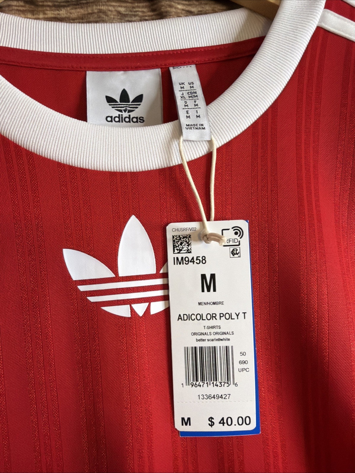 Adidas Originals Adicolor Trefoil Poly Better Scarlet Red IM9458 Men&rsquo;s Medium