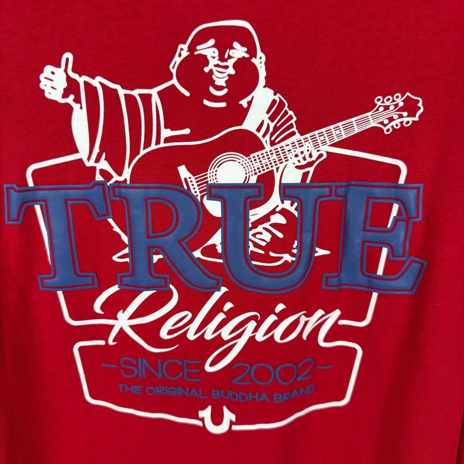 True Religion Mens True Buddha LS Tee Red Long Sleeve Graphic Shirt XL New $72