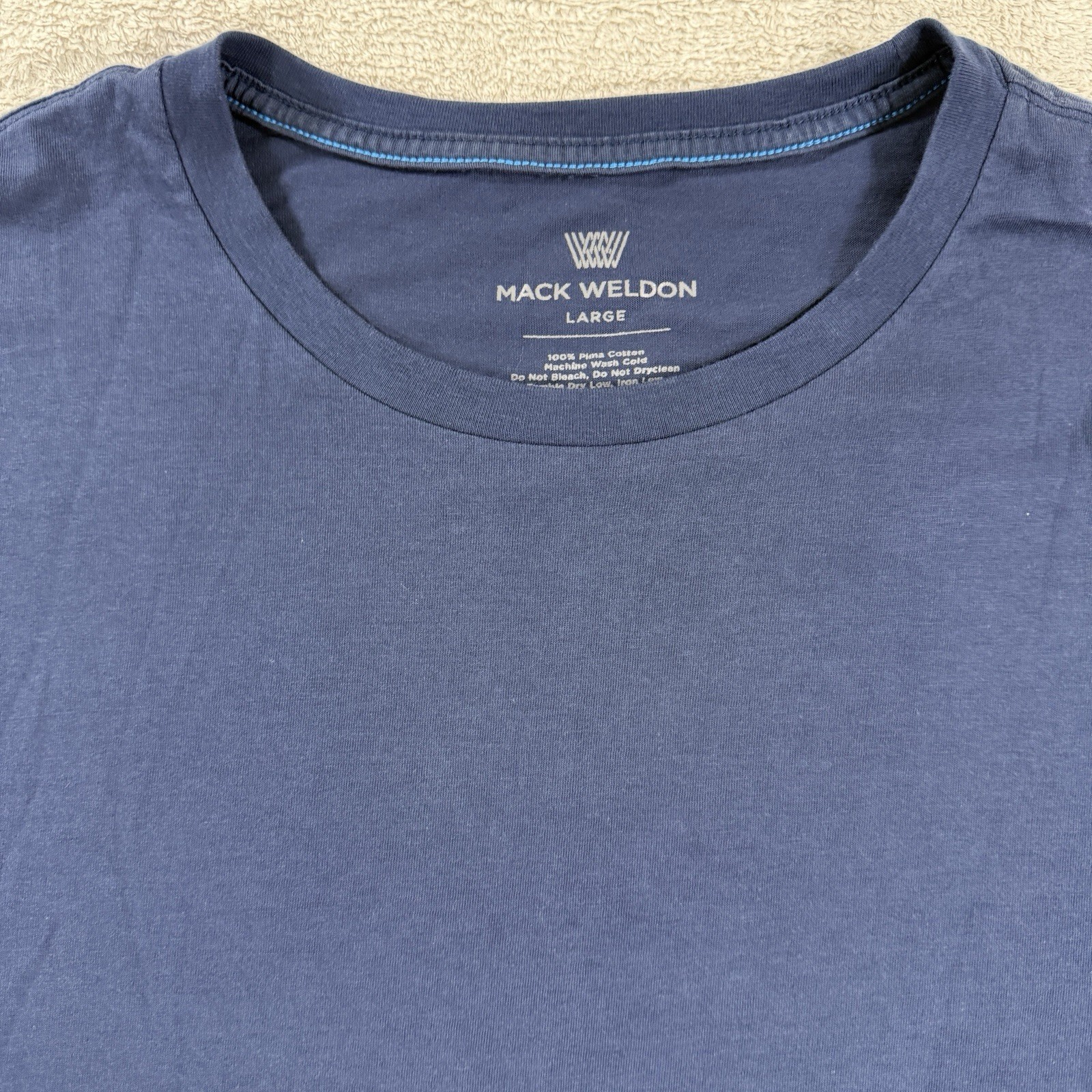 Mack Weldon Shirt Men Large Blue Long Sleeve Pullover Stretch Comfort