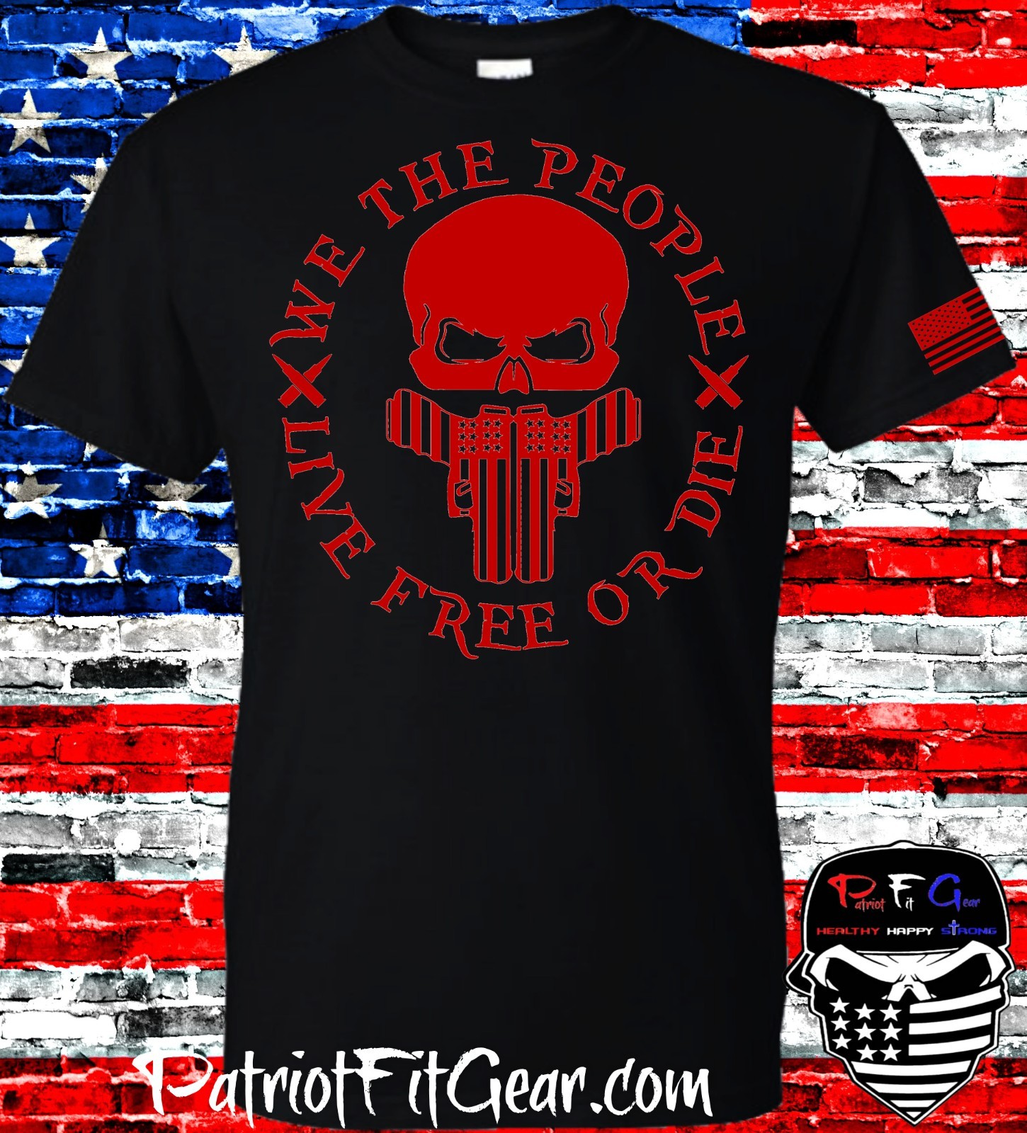 t-shirt, We Teh People, Live Free Or Die, Gun Rights, Skull,Patriotic,Custom tee