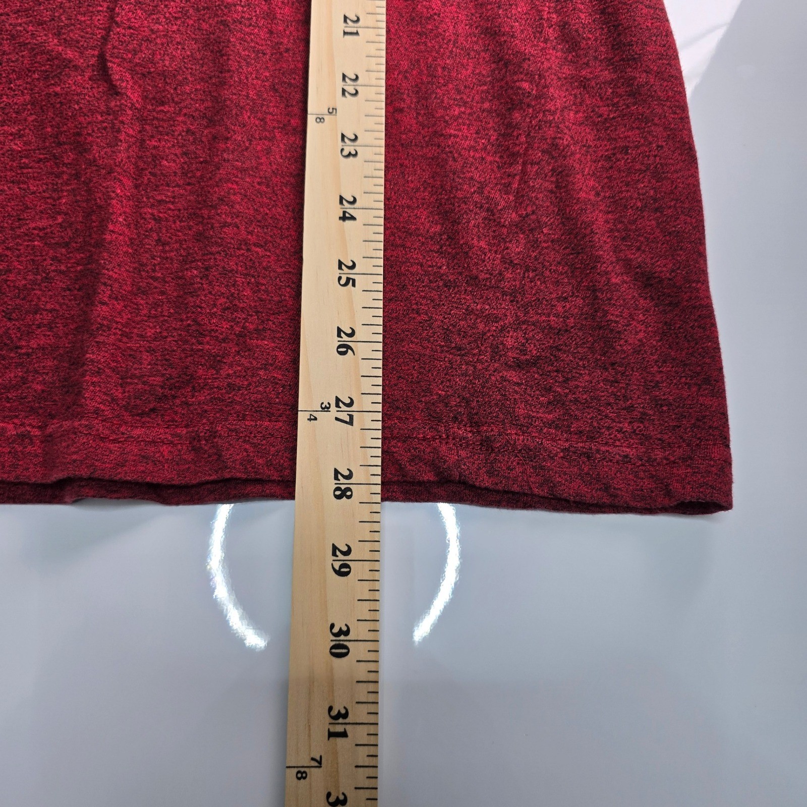 Beverly Hills Polo Club T-Shirt Mens Large Burgundy Heather V-Neck Short Sleeve
