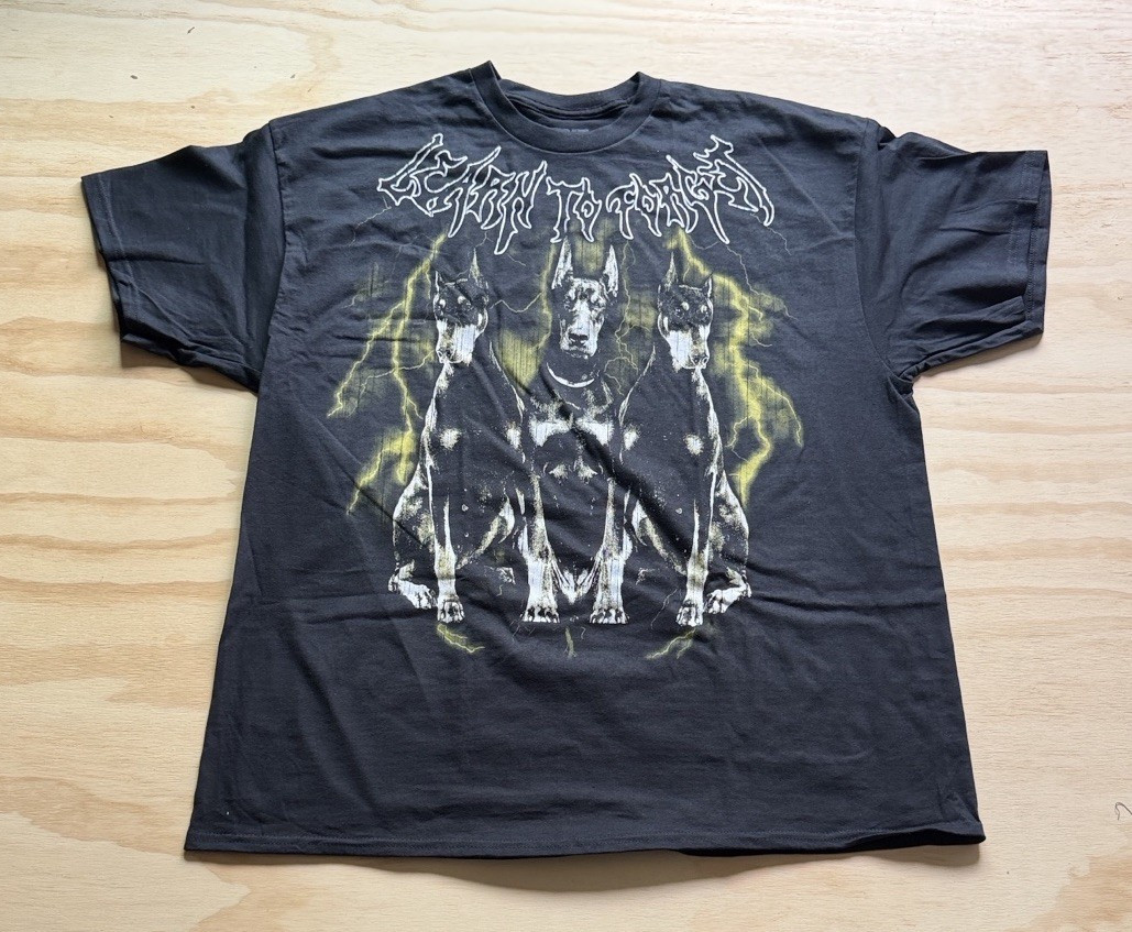 *NEW* LF 2XL Black Doberman Graphic Print Cotton Knit Crew Neck T-Shirt