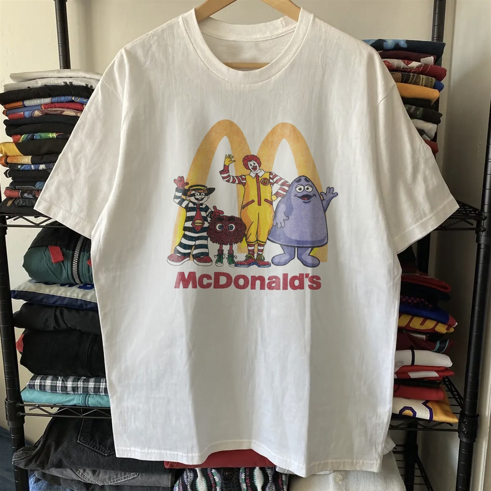 90s Mcdonalds Family Washed T-Shirt White L