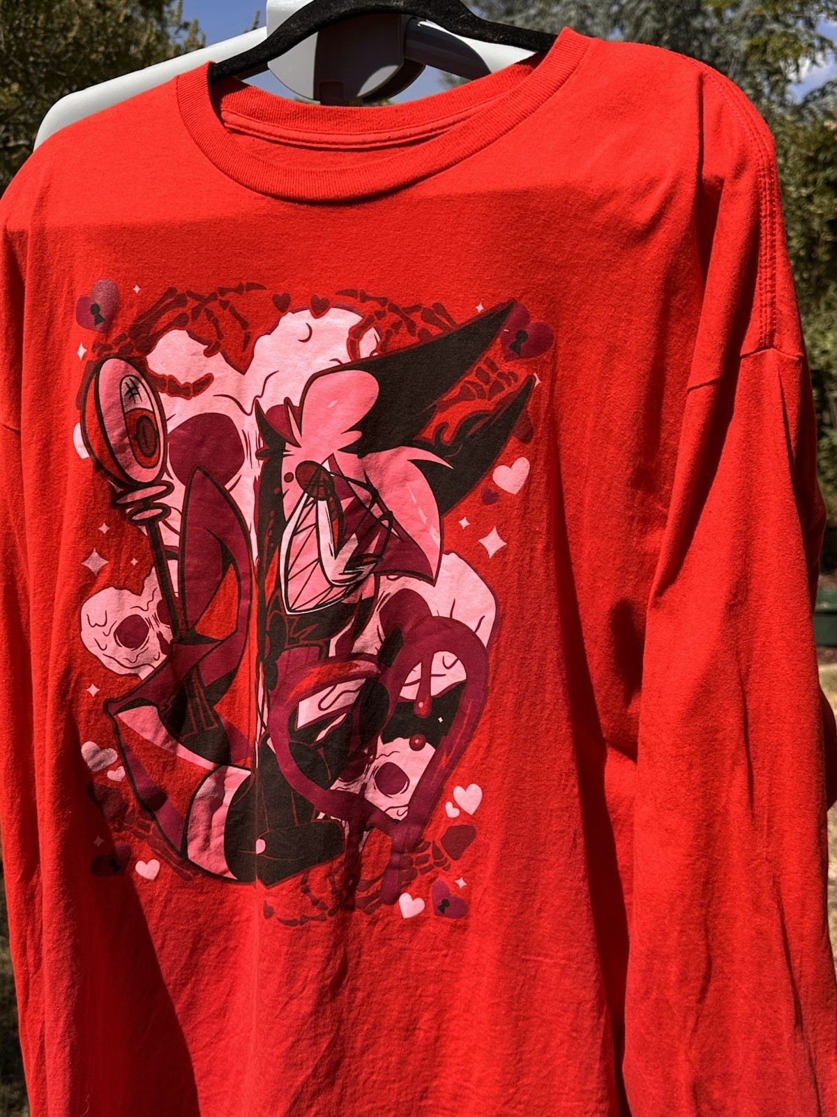 Alastor Radio Demon Valentines Hazbin Hotel LS Red T Shirt XL single stitch 90’s
