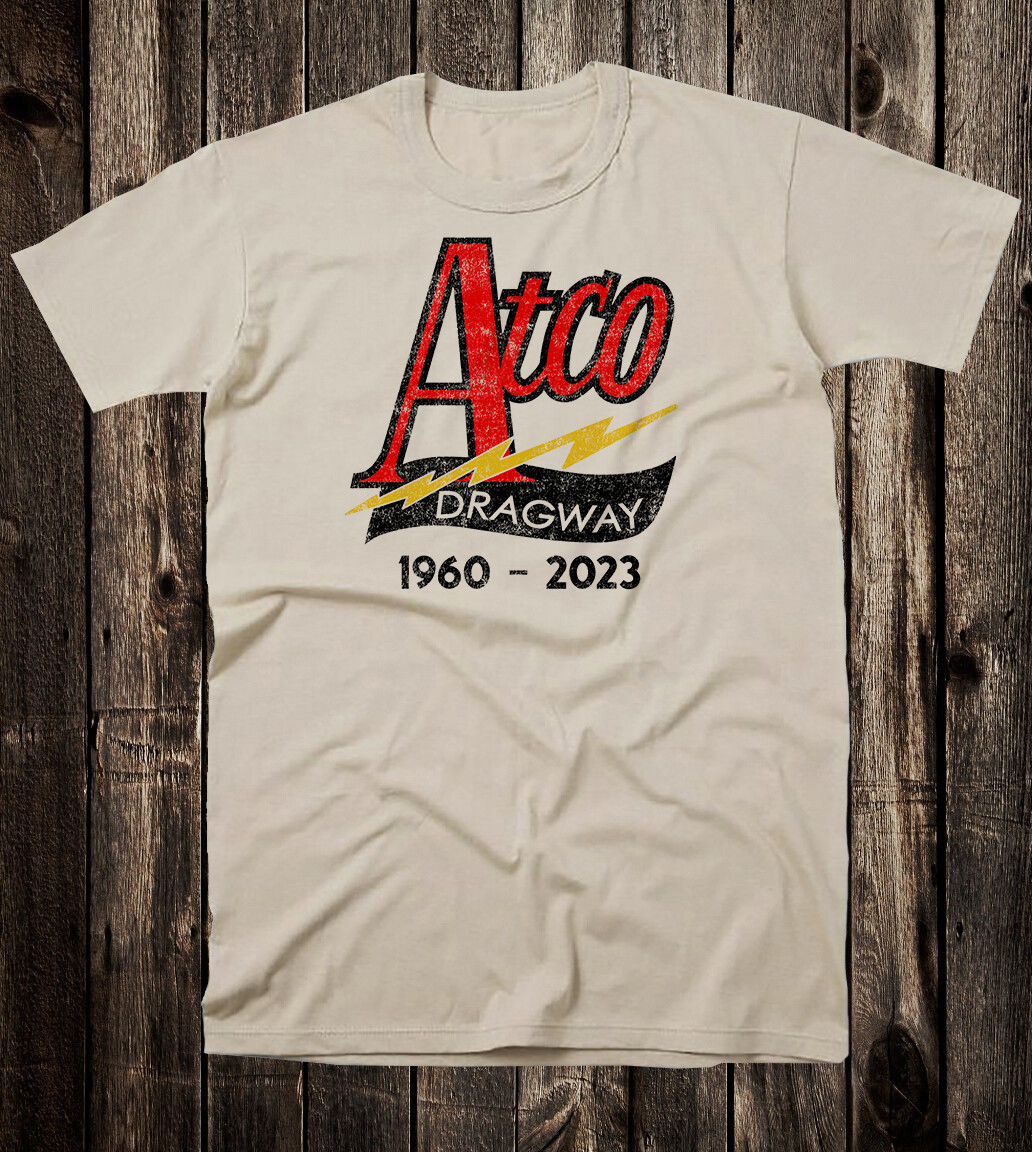 Retro Hot Rod Tee T Shirt 100% Cotton Speed Racing Drag Race Atco Dragway NJ