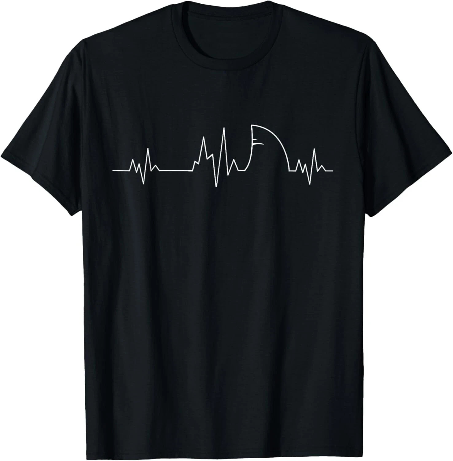 Shark Heartbeat EKG Funny Fish Fin Pulse Ocean Animal Lovers Gift Unisex T-Shirt