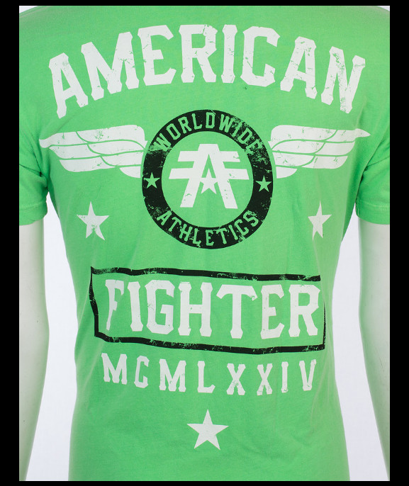 AMERICAN FIGHTER Neon Green FLY BY Athletic Graphic T-shirt NWT