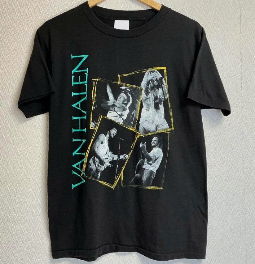 80s Van Halen Live Concert Tour Black Unisex T-shirt Size