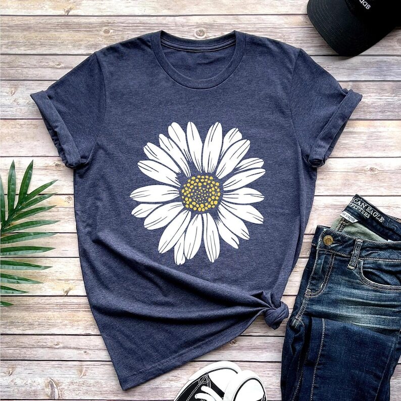 Daisy Shirt Wildflower Shirt Floral Shirt Gift Birth Month Flower Gift For Siste