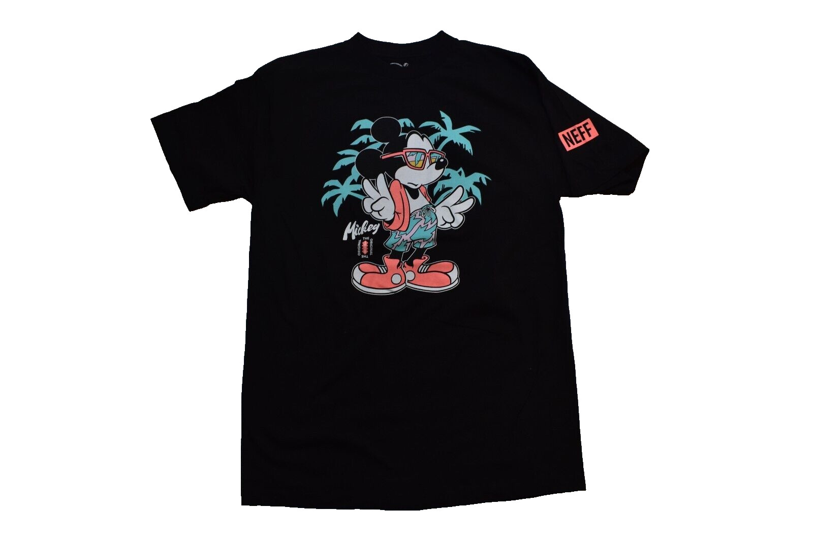 Neff X Disney Mens Mickey Mouse Peace Palms Black Shirt NWT S-XL