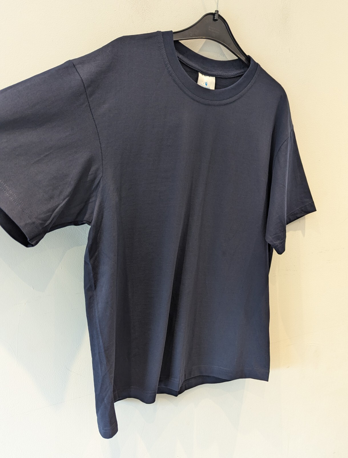 Uneek Premium Mens T-shirt Size Medium Navy Blue 100% Cotton Shirt Sleeved VGC