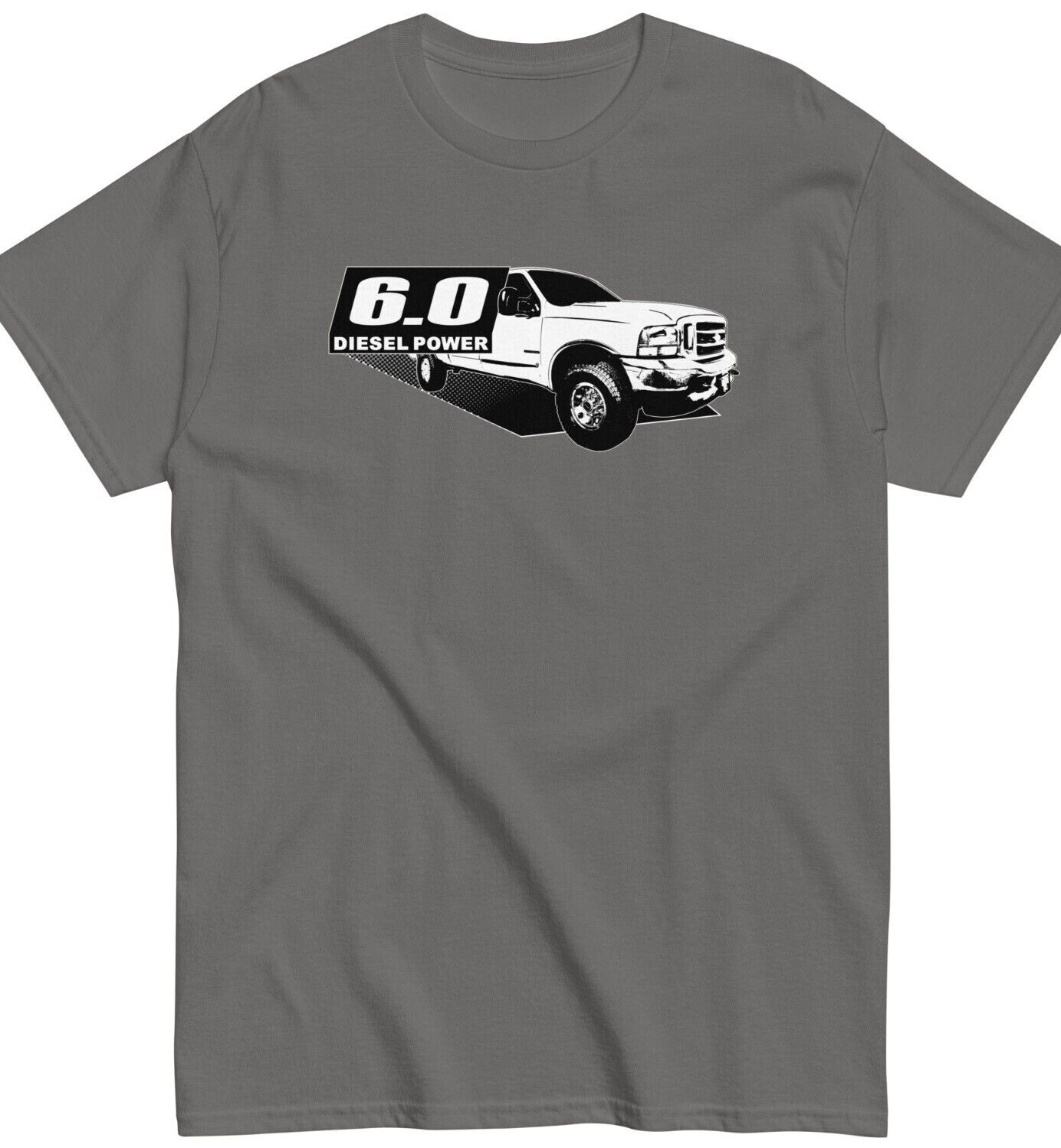 6.0 Powerstroke T-Shirt, Mens Power Stroke Diesel Truck Shirt With F250 Pickup