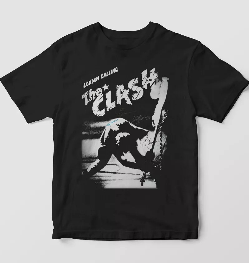 The Clash Punk Band London Calling Black T Shirt Full Size S-5XL