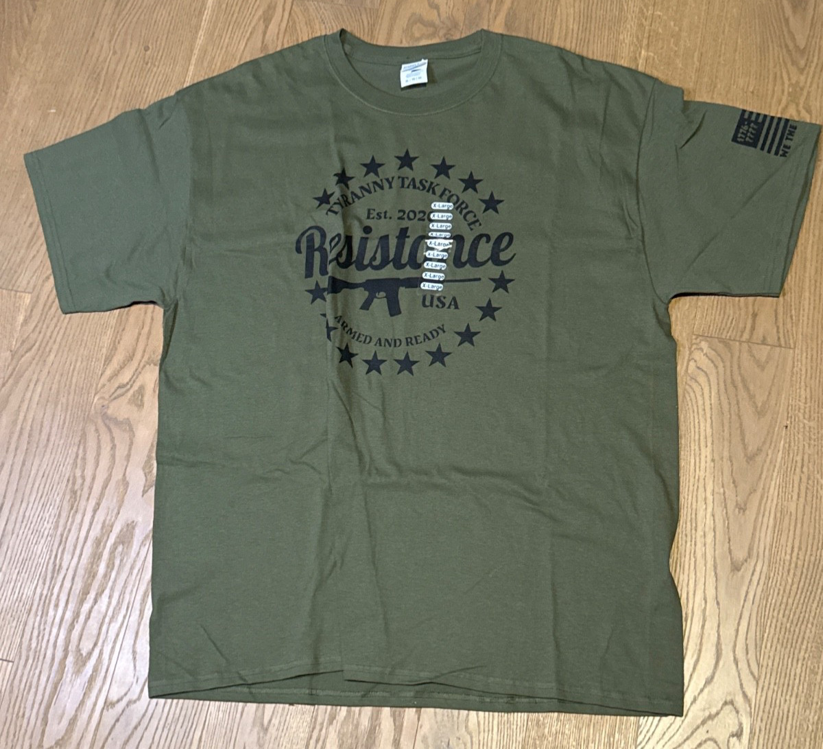 NWT Tyranny Task Force: Resistance » military green t-shirt Men&rsquo;s XL (N0626480)
