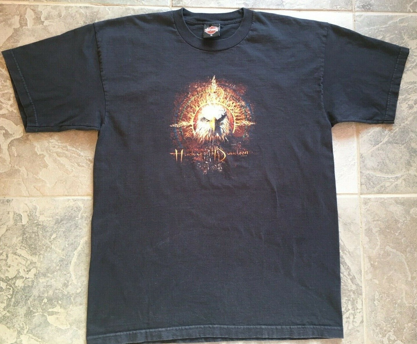 VTG Pacific Harley Davidson T Shirt Honolulu Fire Eagle 1996 & 03 Men&rsquo;s XL Black