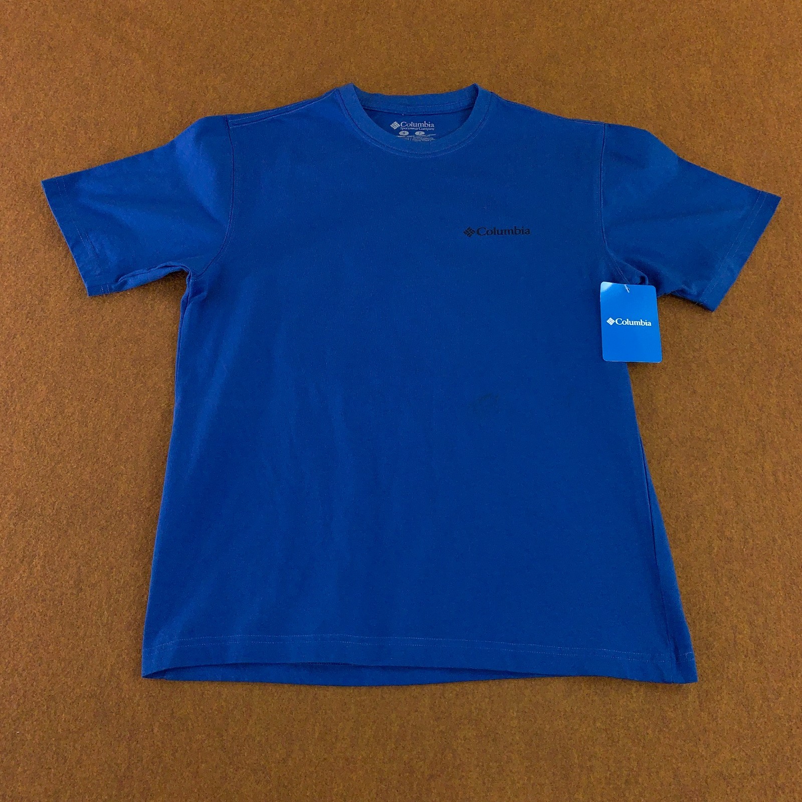 Columbia Mens Small Blue Serene Graphic Short Sleeve Crew Neck Tee NWT *Flaw