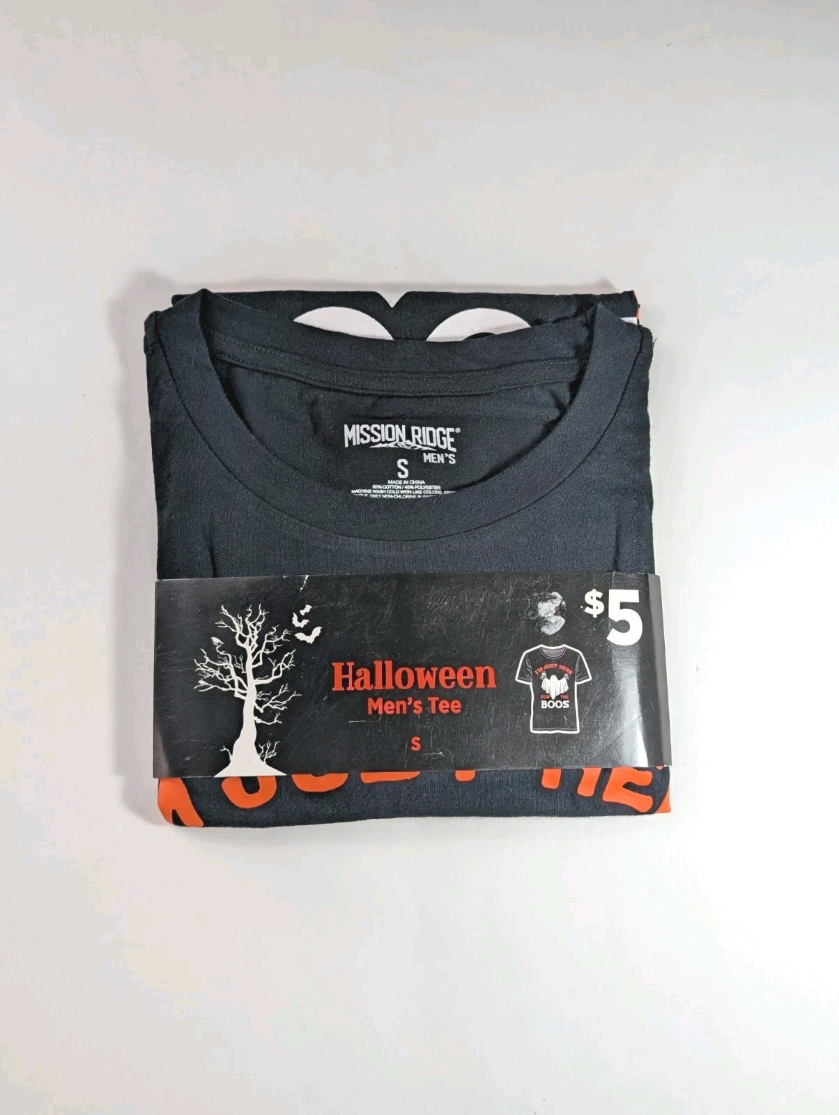 Mission Ridge Men’s Small Black Halloween T Shirt I’m Just Here For The Boos