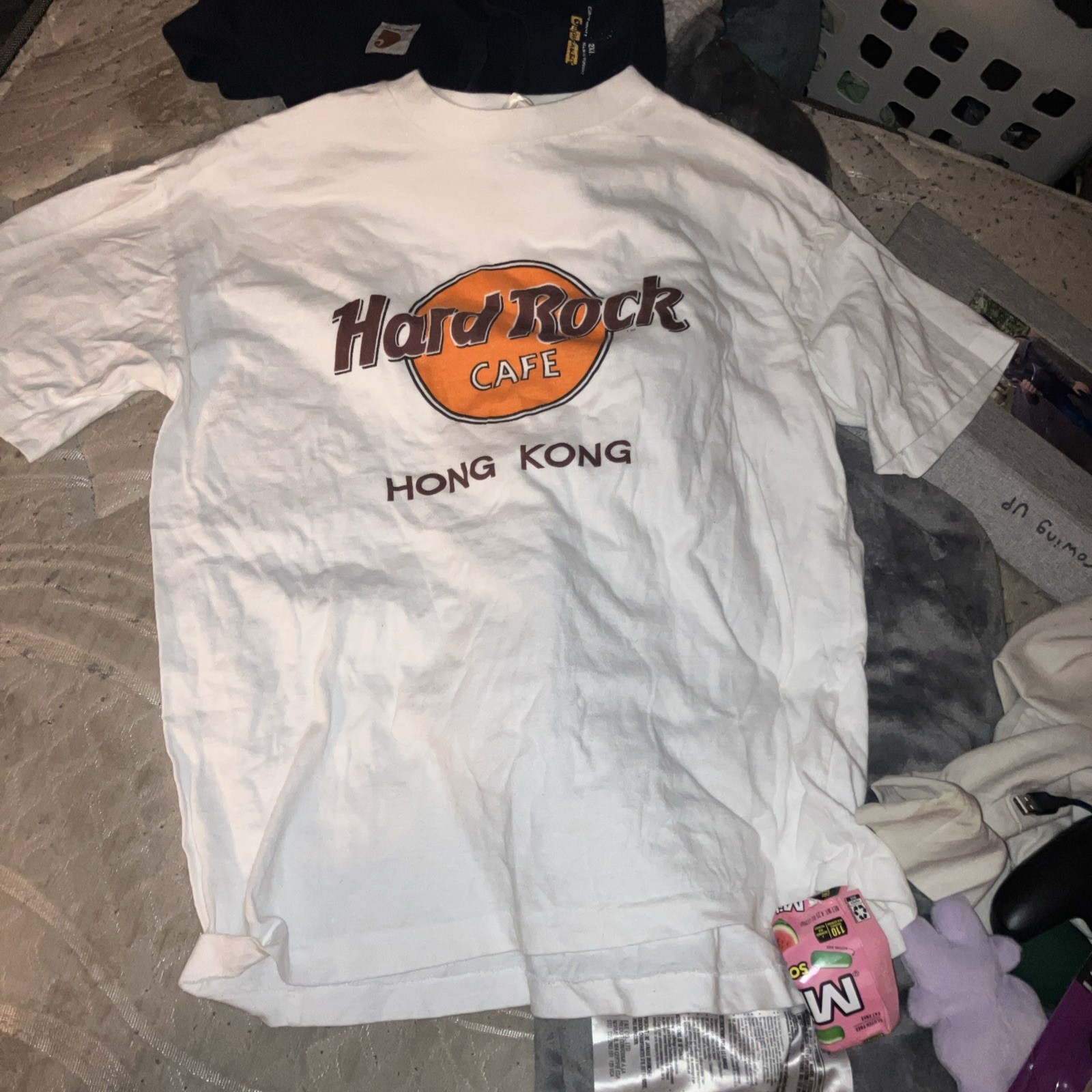 Vintage Hard Rock Cafe Hong Kong T-Shirt White 100% Cotton Made for HRC Size L