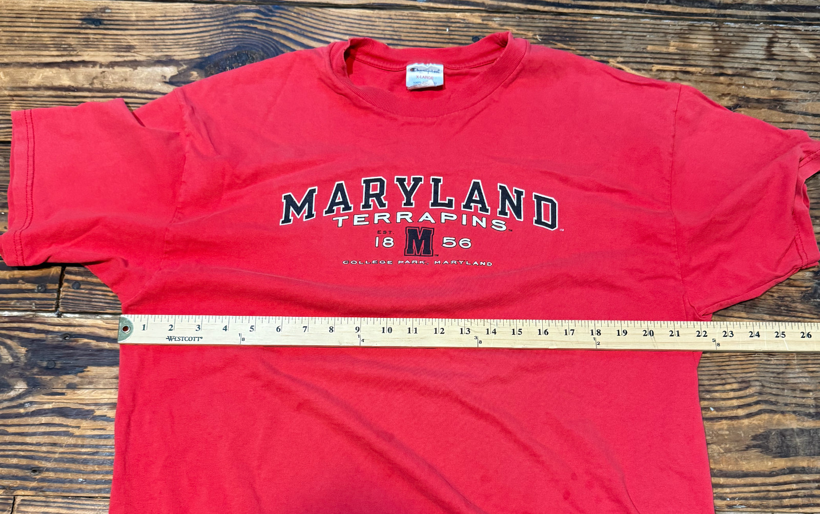 Vintage Maryland Terrapins Champion T-Shirt Mens Size XL Red 90s RARE Y2K