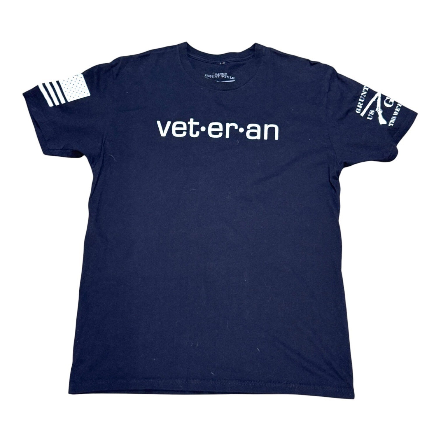Grunt Style Veteran Definition T-Shirt Large 100% Cotton Patriotic Design Blank