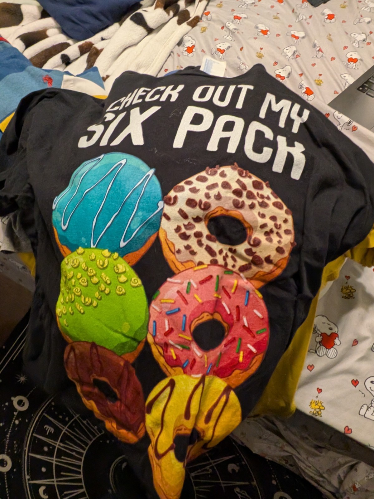 Check Out My Six Pack Donut Novelty Men&rsquo;s T-Shirt Funny Workout Donuts Gym Tee