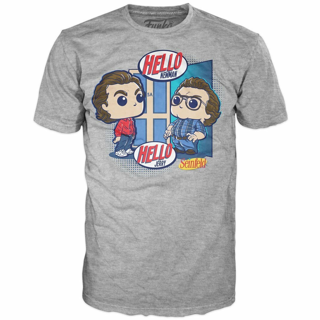 Seinfeld Jerry & Newman Pop T-Shirt Funko Adult Sizes Lg, XL, 2XL NEW