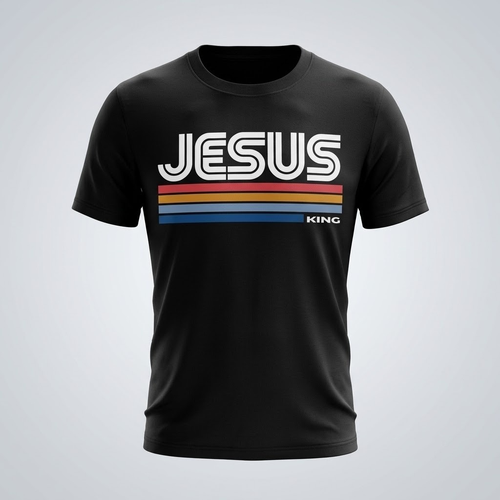 Jesus Is King T-Shirt Men Retro Christian Graphic Cotton Tee Shirt Size S-5XL