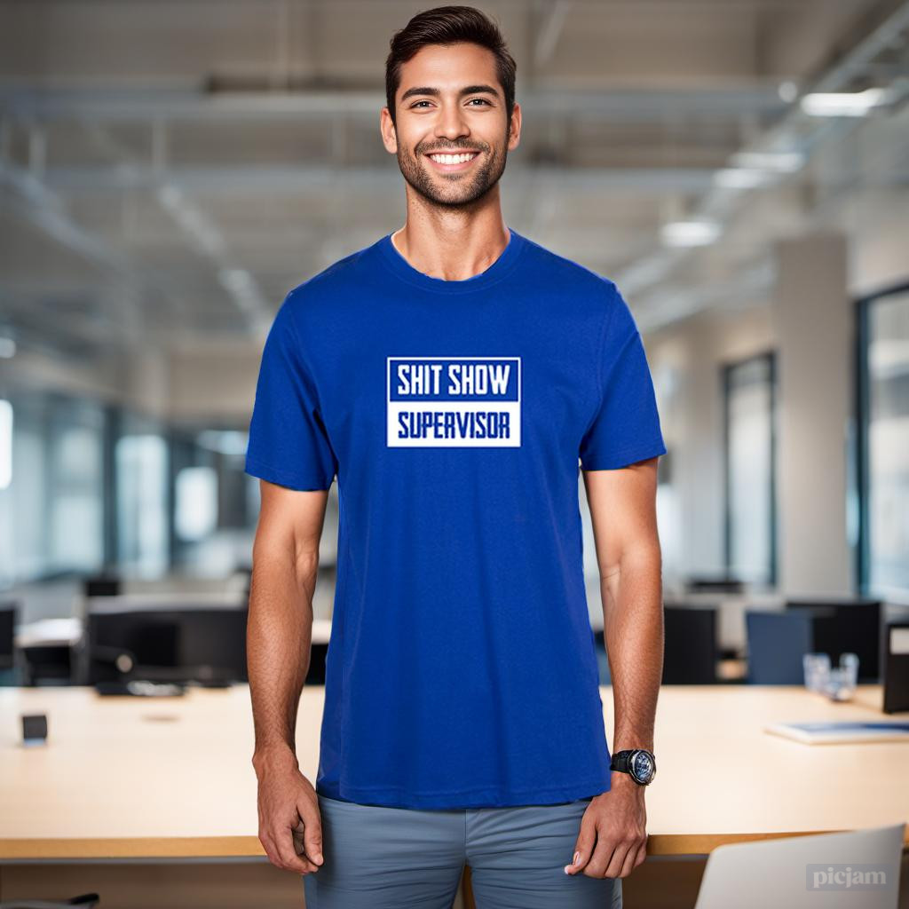 MEN WOMENS TEE TSHIRT SHIT SHOW SUPERVISOR BOSS FUN PARTY GIFT WORKER NEW JOB