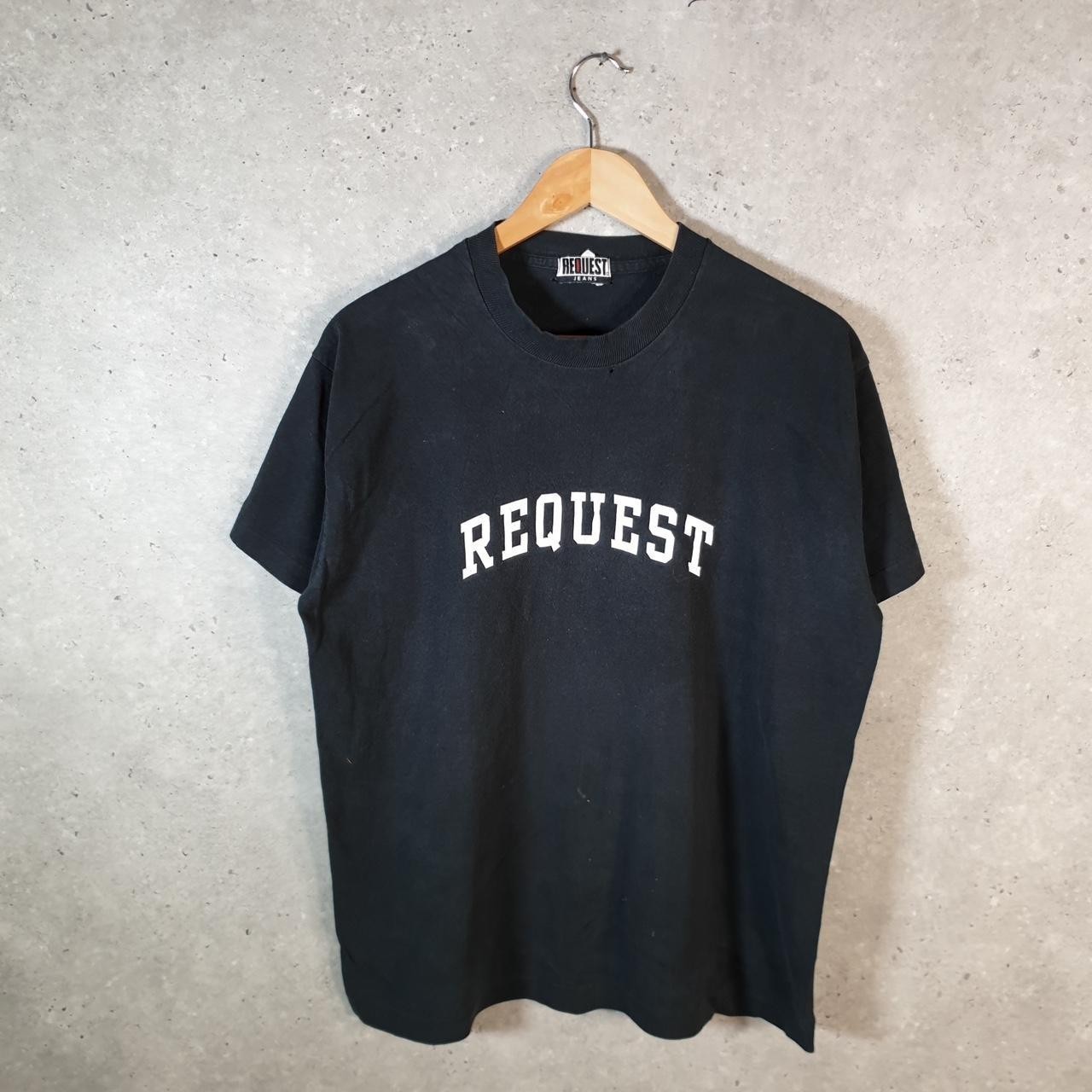 Vintage Request Jeans USA 90s Single Stitch T Shirt Mens Small Black