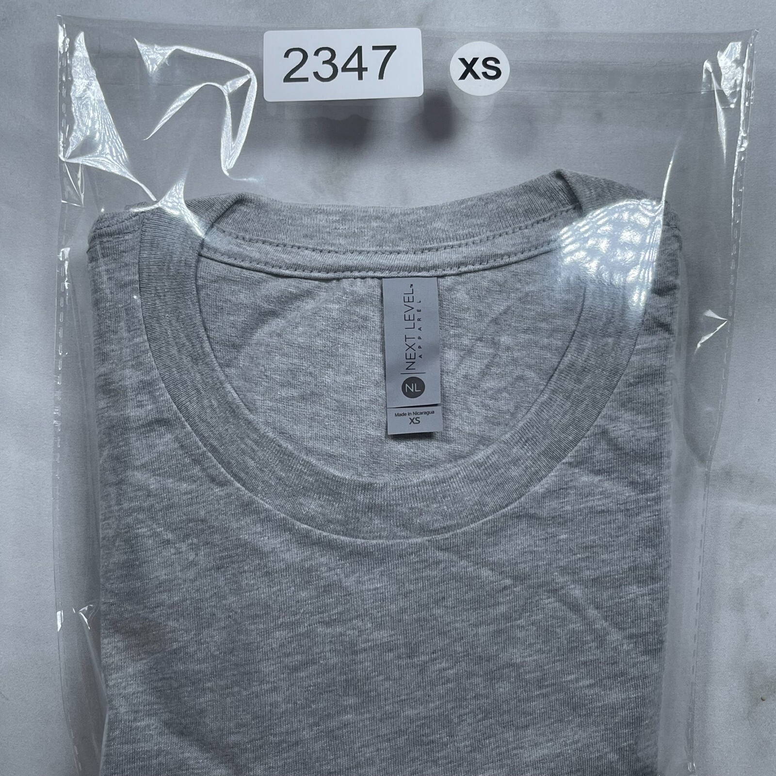 Lot of 2 Next Level Unisex Premium Gray TShirts Plain Super Soft US Size XS
